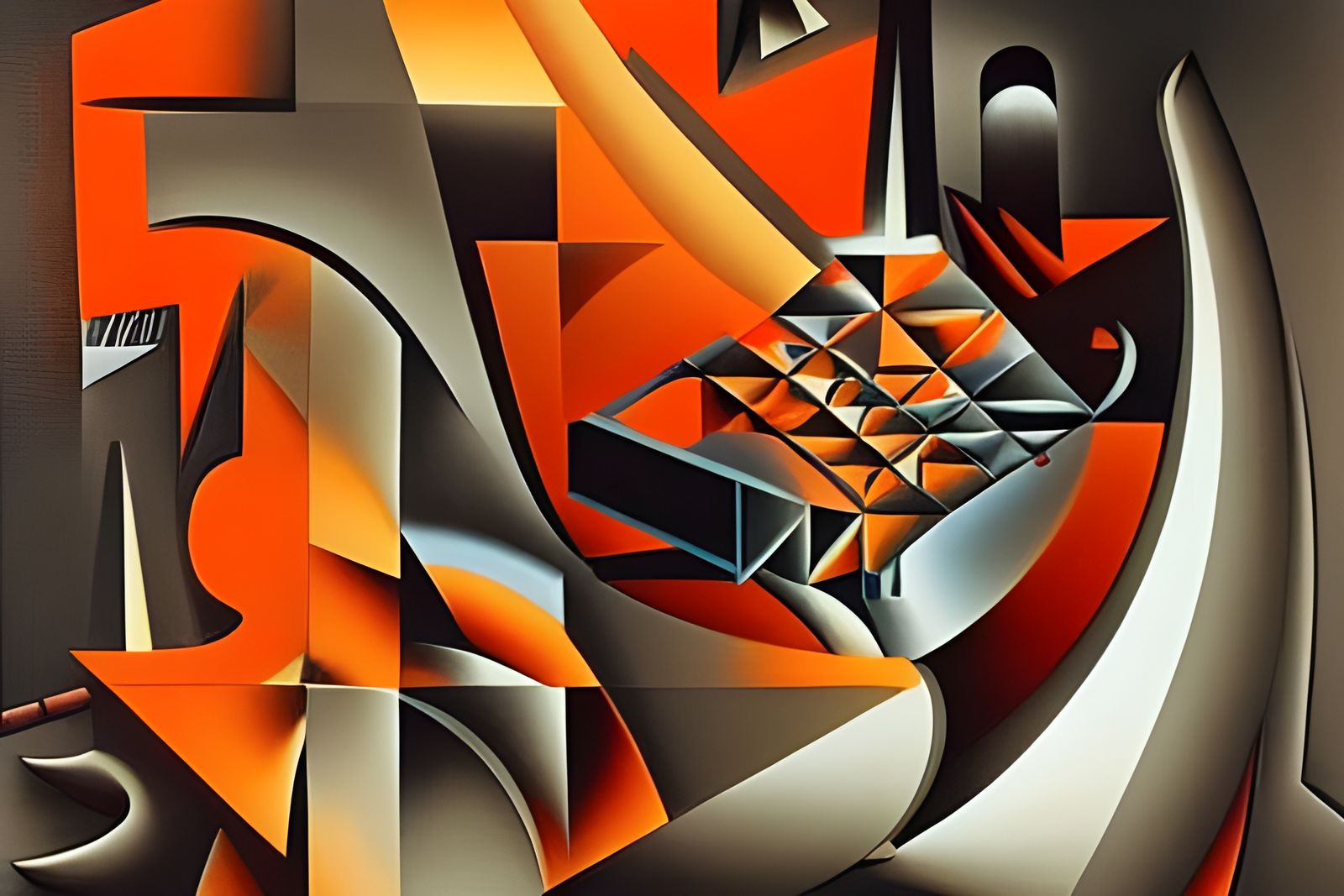 Abstract Halloween Horror in Rainbow Cubism