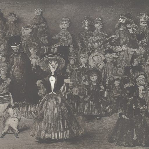 Puppets Held in Hands: An Expressionist Blend