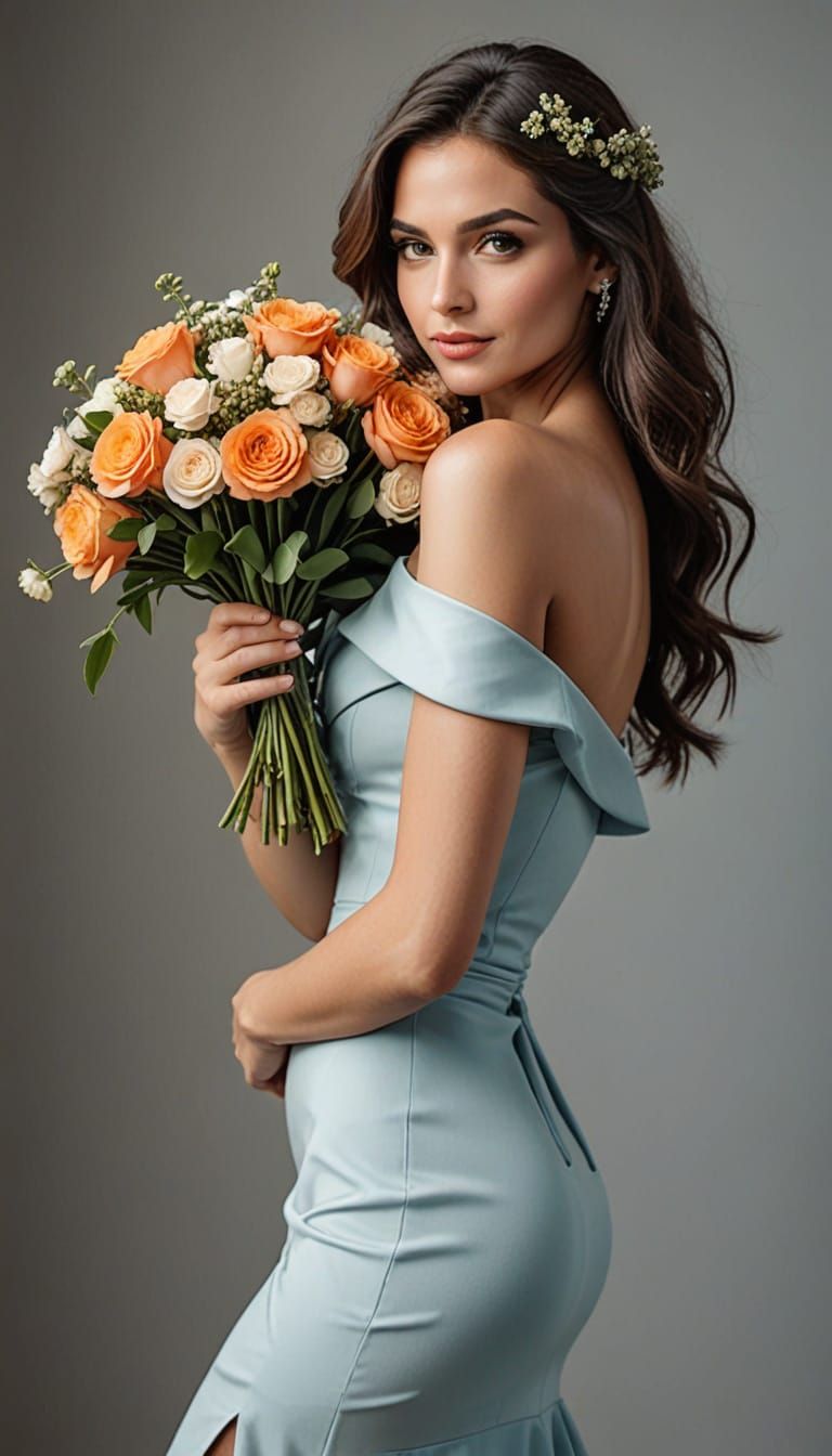 Floral Goddess in a Sultry Pose