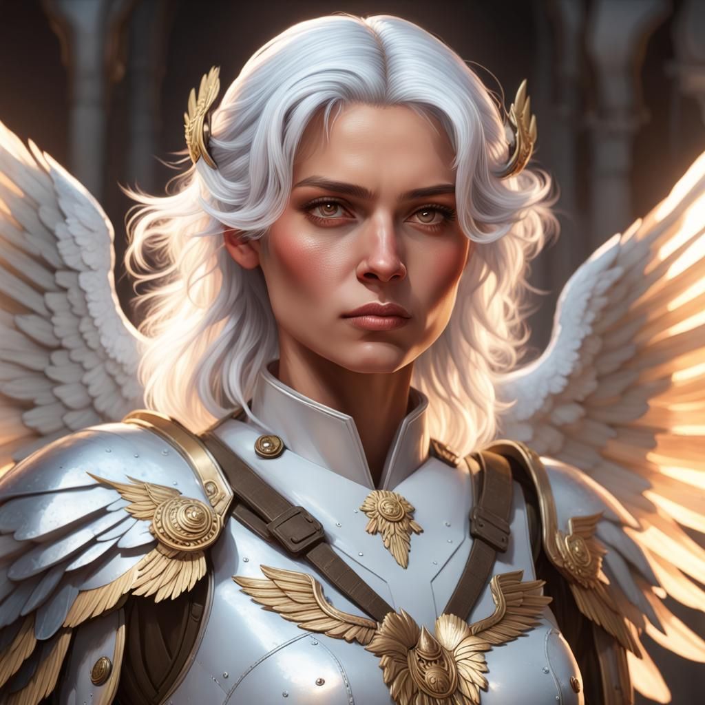 Romani Woman in Energy Armor, Hyperdetailed Portrait