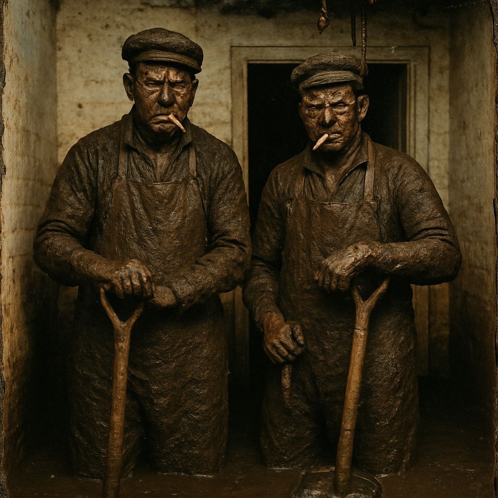 A proud pair of "Gong Farmers", carefully reaping what other...