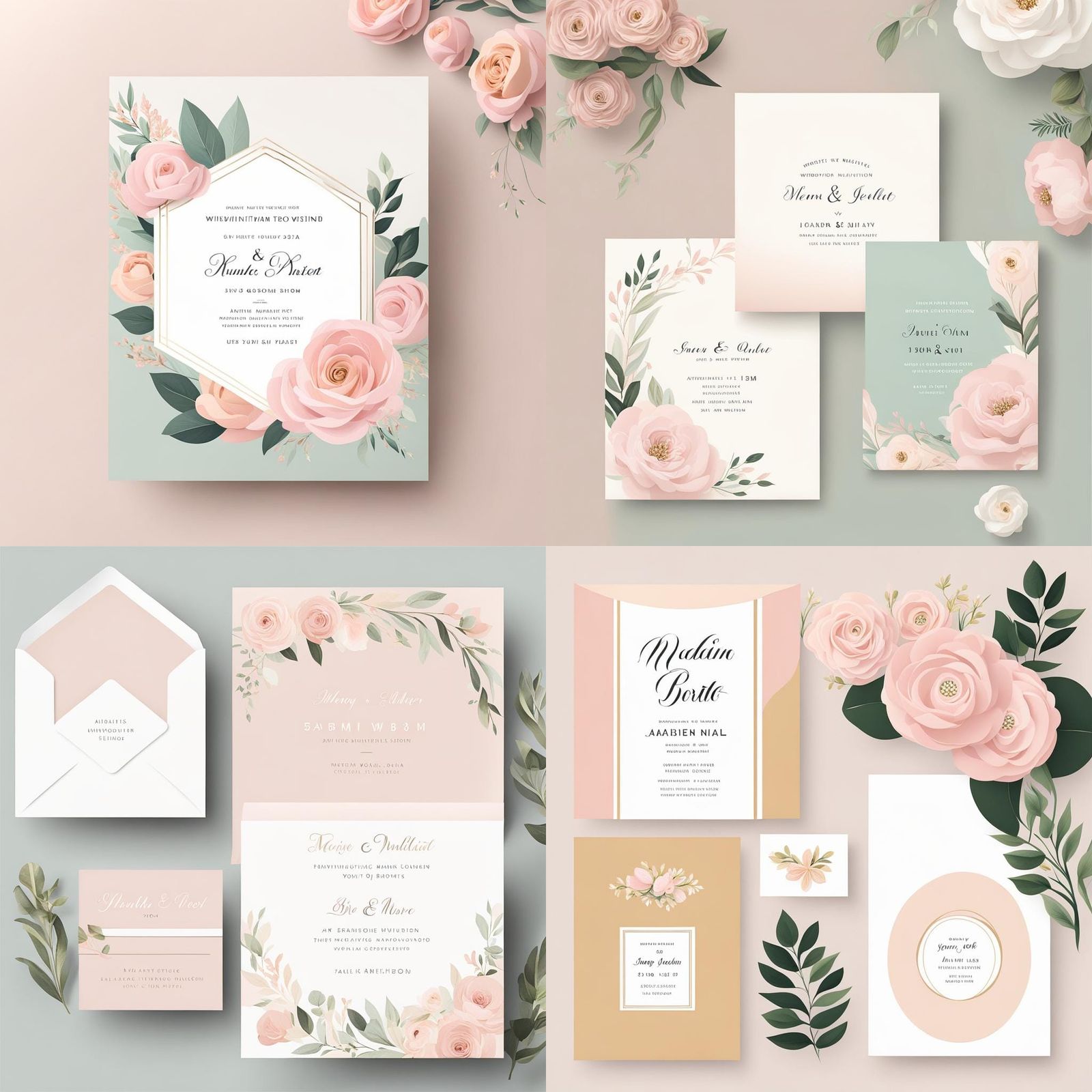 Minimalist Pastel Wedding Invitation Template