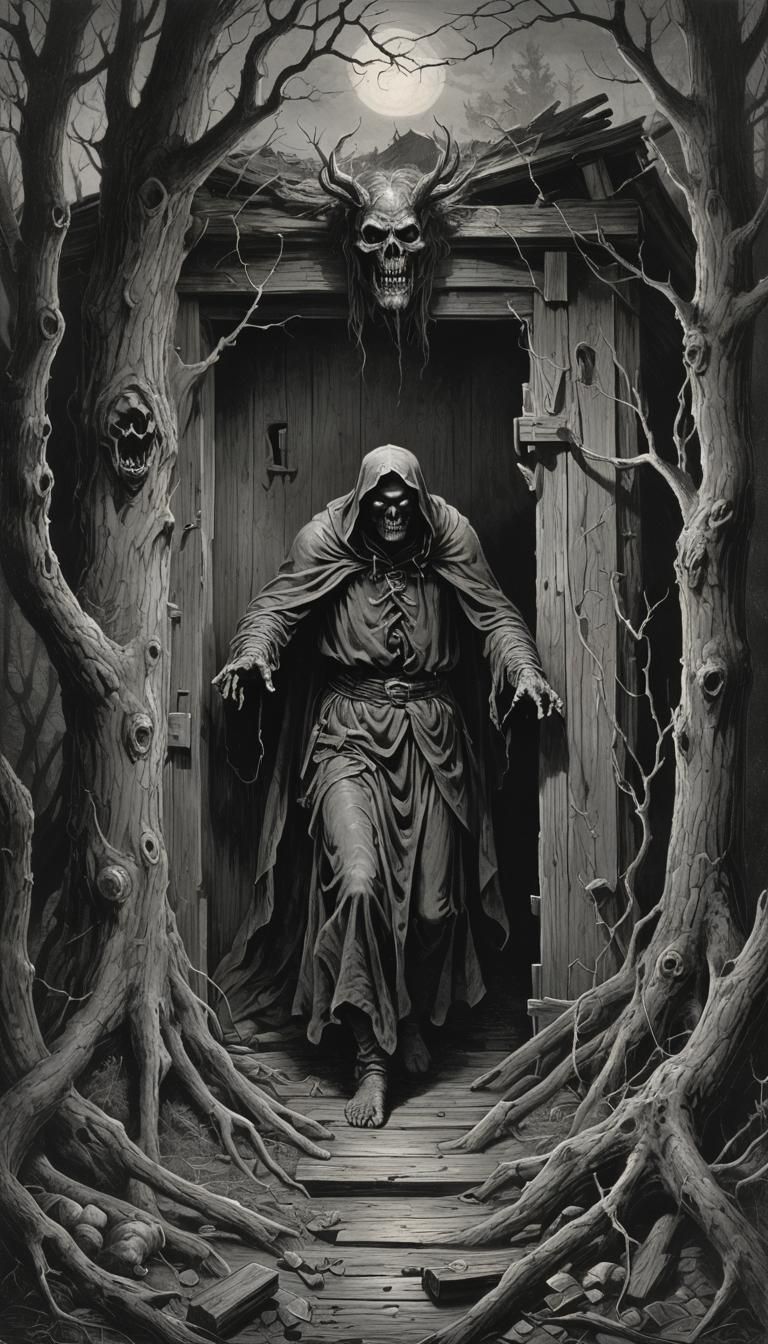 Sinister Demon Ghost Haunting in the Woods