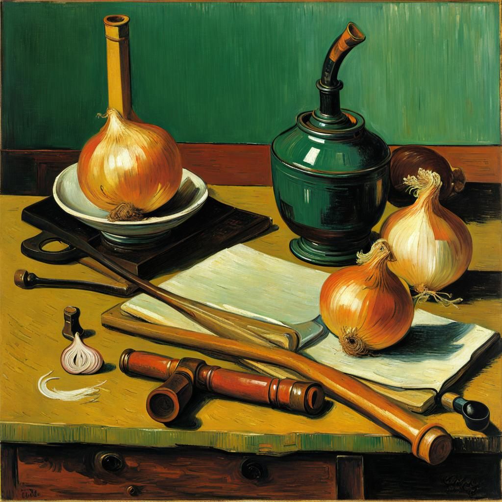 Post-Impressionist Still Life of Artistic Tools