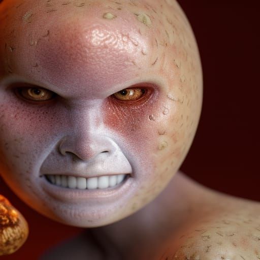 Hyperrealistic Potato Portrait in Pop Art Style