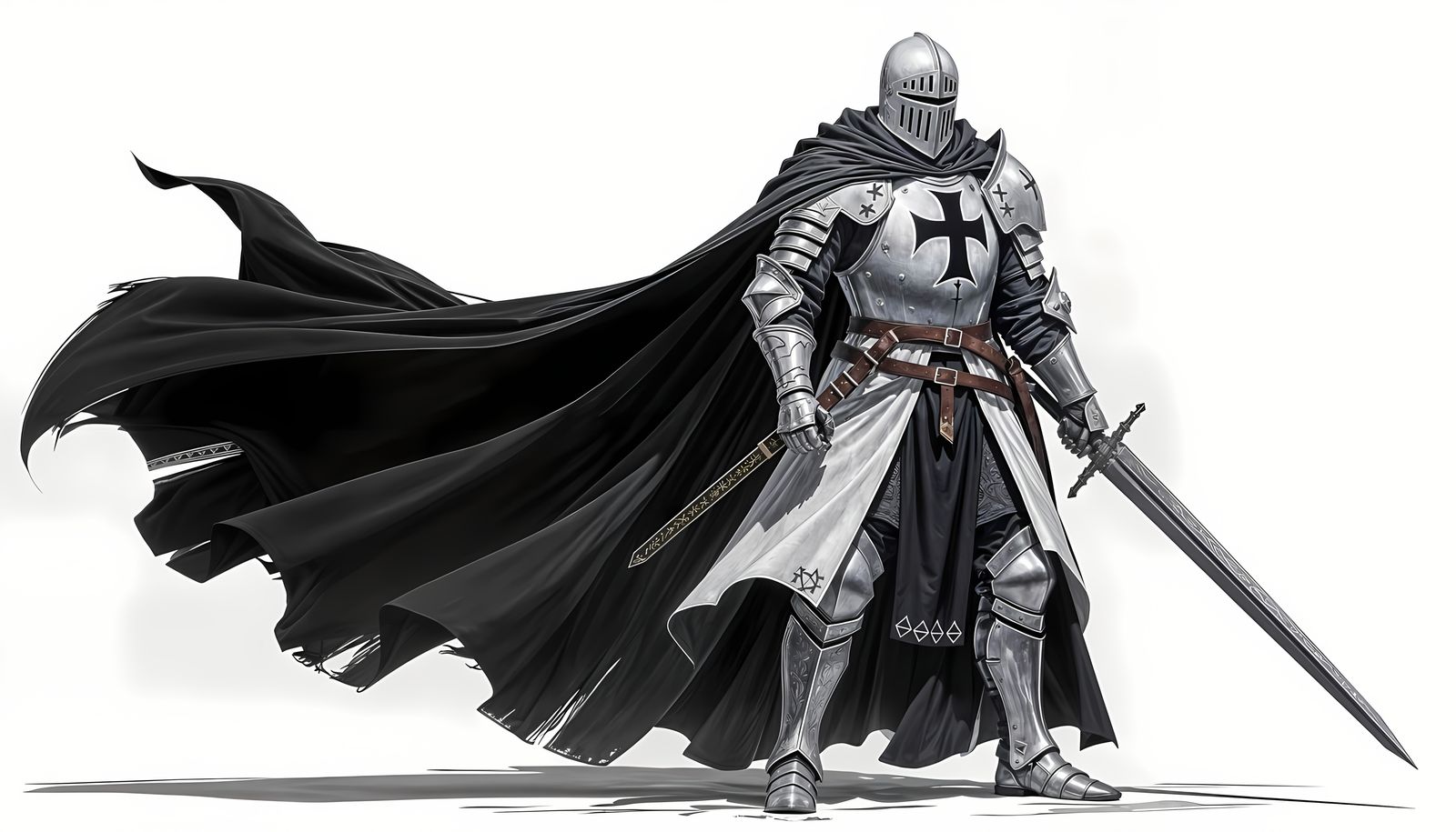 High Templar Knight in White Background