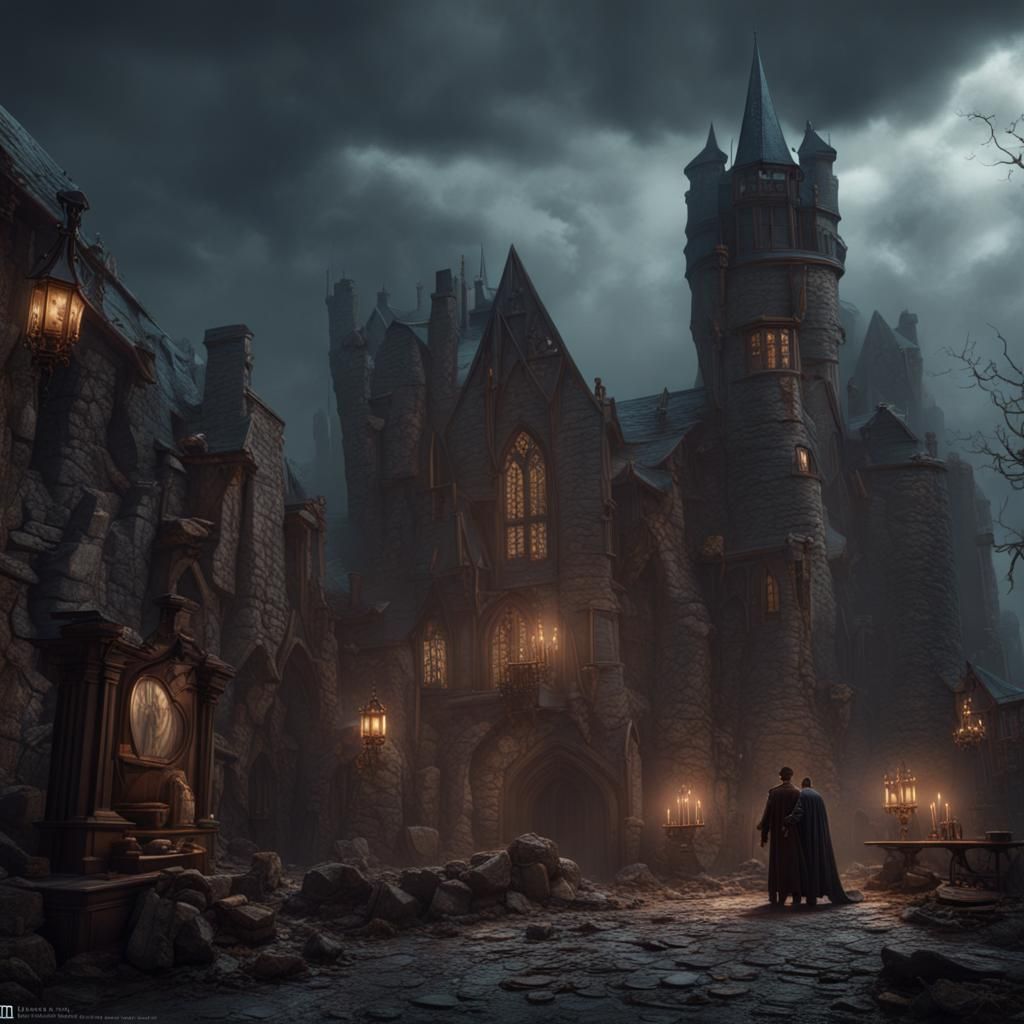 Frankenstein and Dracula: A Fantasy Concept Art