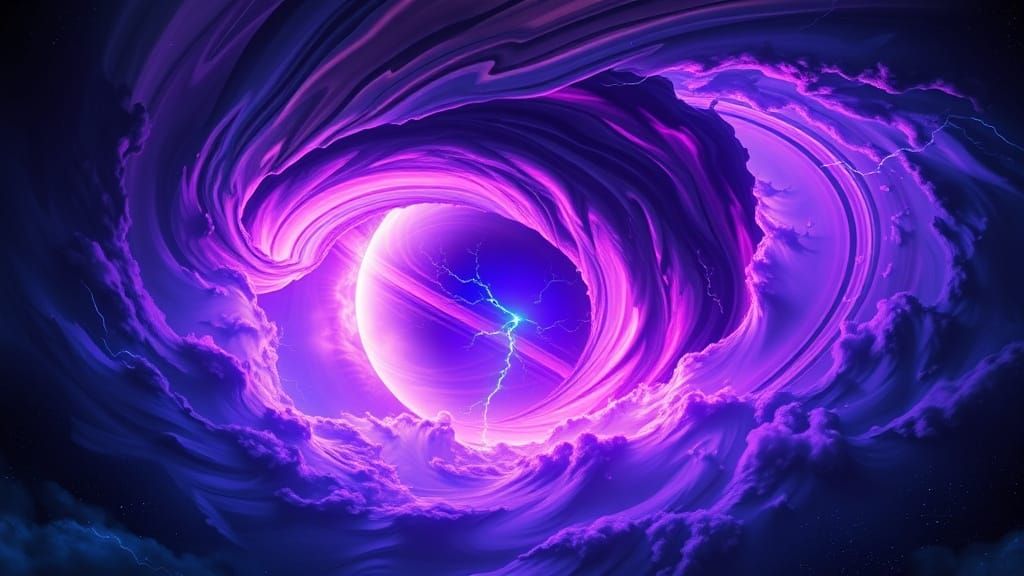 Surreal Neon Storm Rages Across Saturn's Rings in Epic Sci-F...