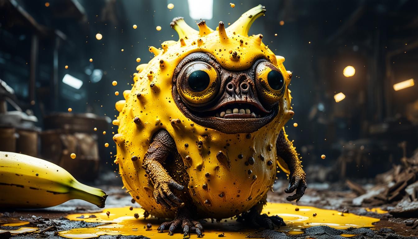 Banana Monster in Post-Apocalyptic Sci-Fi