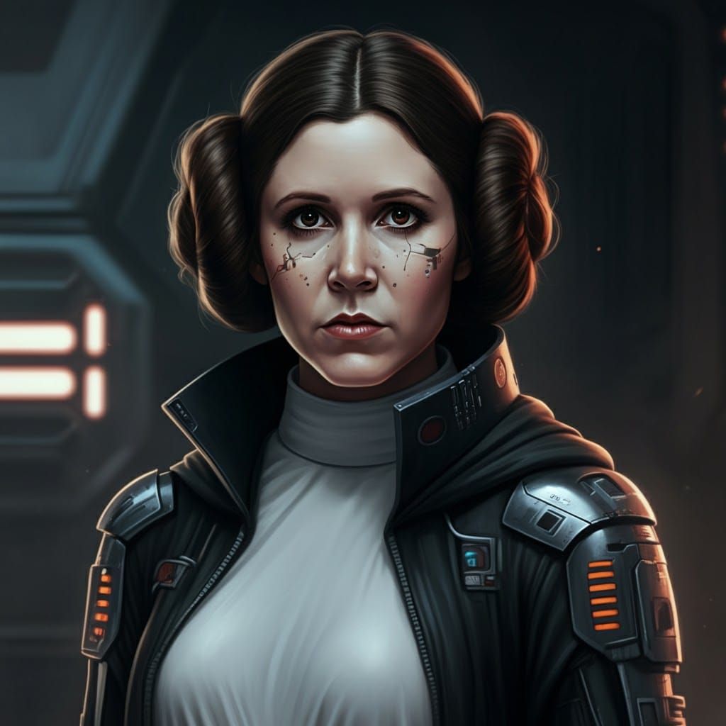 Princess Leia as Cyberpunk Ripperdoc