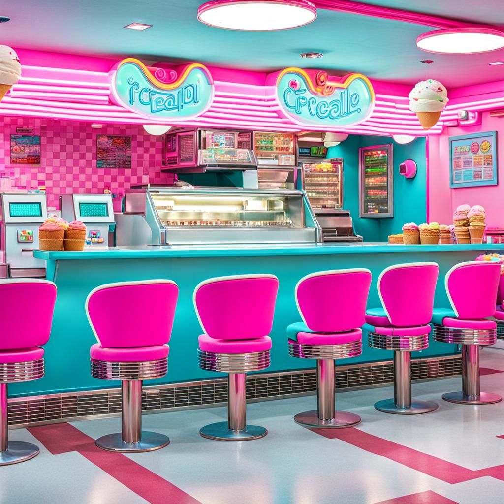 Retro 80s Ice Cream Parlor Design