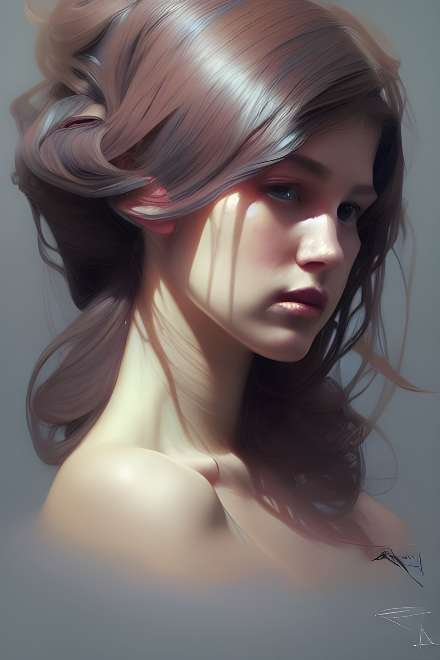 Detailed Portrait in Digital Art Style