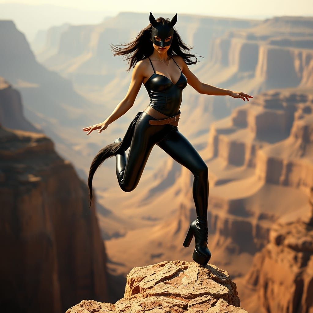 Cyberpunk Goddess of the Ancient Canyon