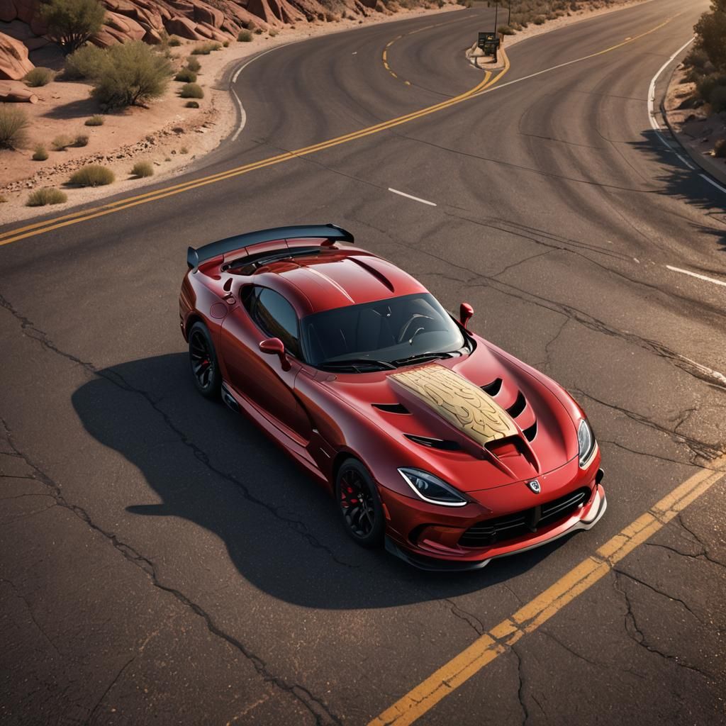 Dodge Viper on Route 66: Matte Painting