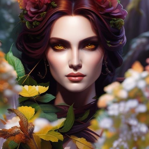 Rhea, Titan Goddess with Lion Mane, Detailed Portrait