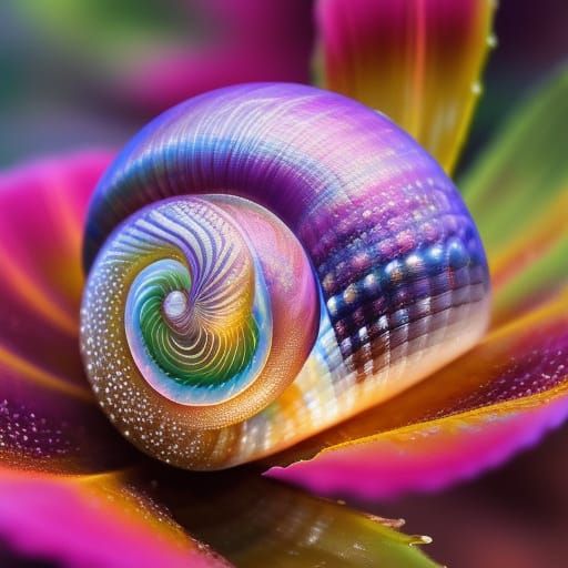 Diamond Snail: Hyperrealistic Watercolour Illustration