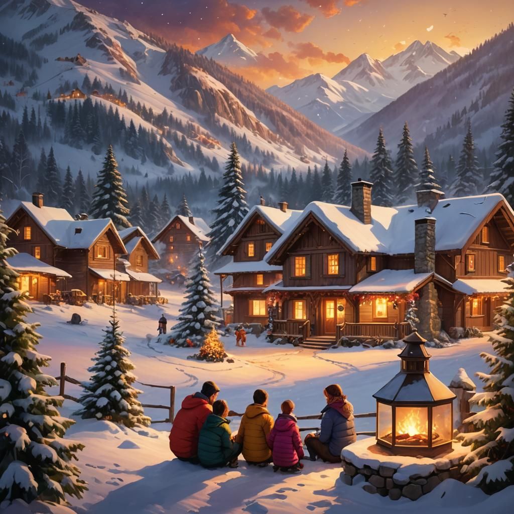 Christmas in the Mountains: Digital Matte Painting