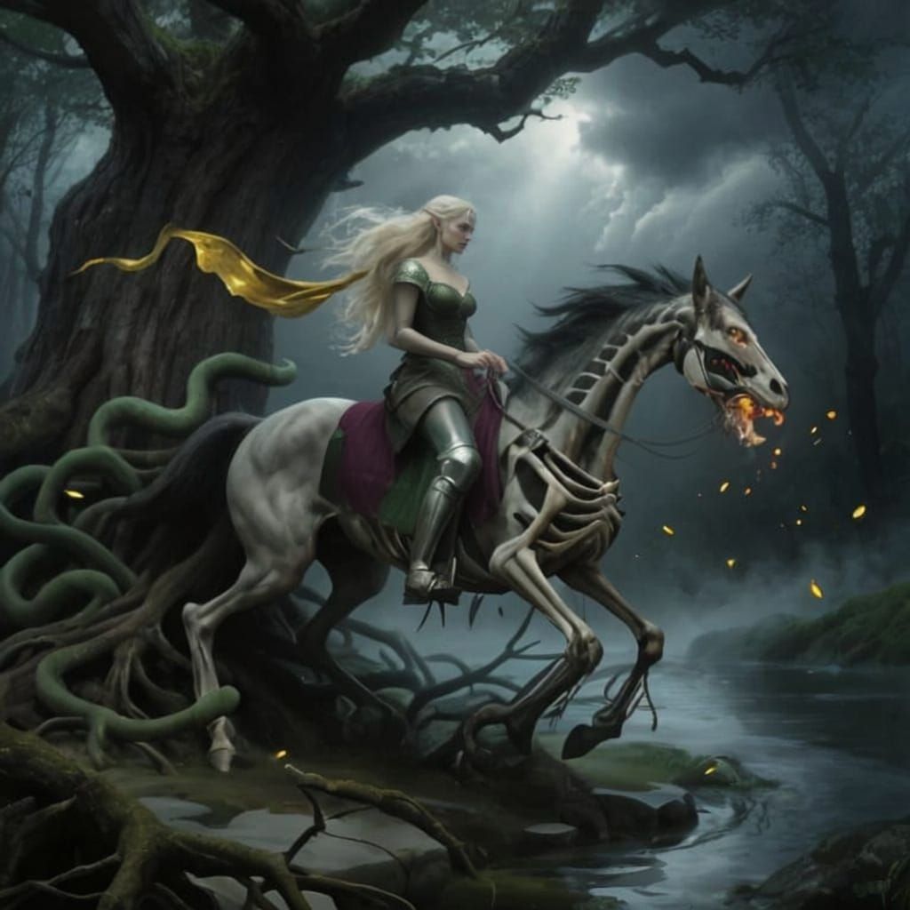 Epic Fantasy Battle: Elf Princess vs Nuckelavee Beast