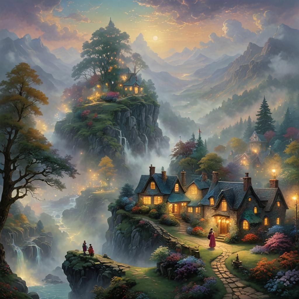 Ethereal Meeting in a Dream Landscape