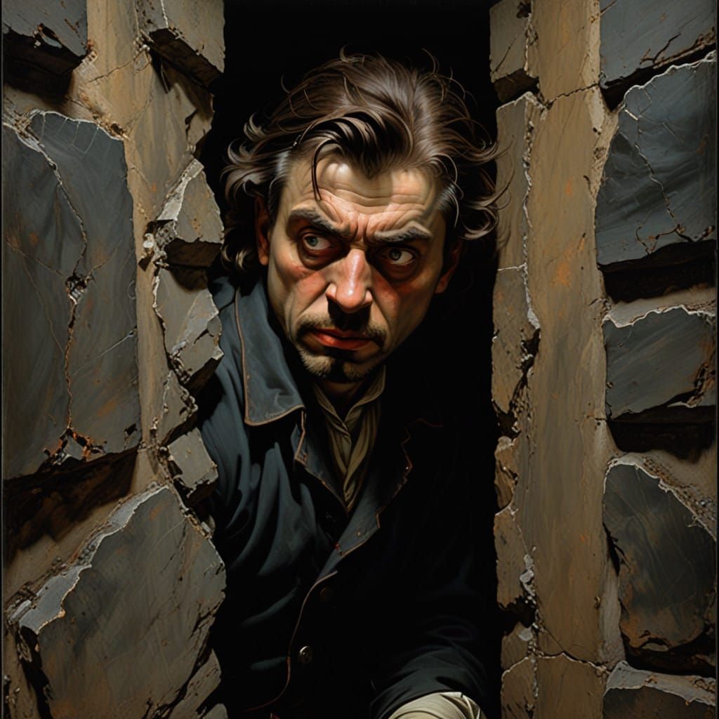 Frightened Soul in Dark, Foreboding Atmosphere