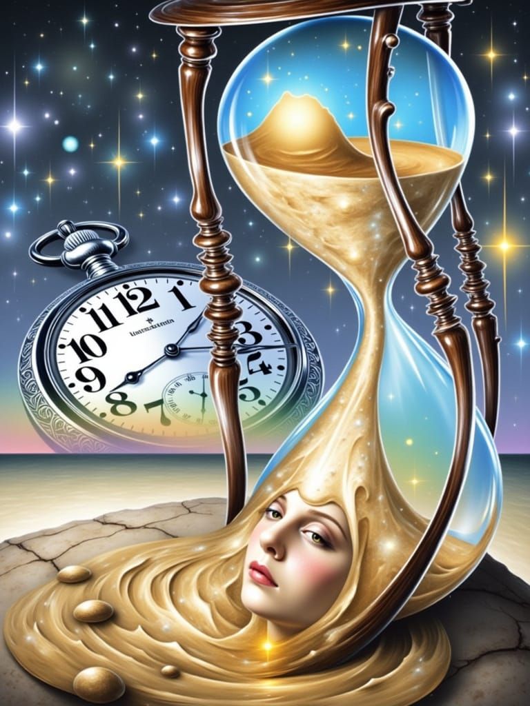 Hourglass of Time: Young to Old Faces Emerge