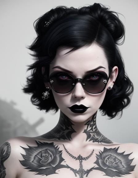 of a goth girl burlesque psychobilly, rockabilly, punk, blac...