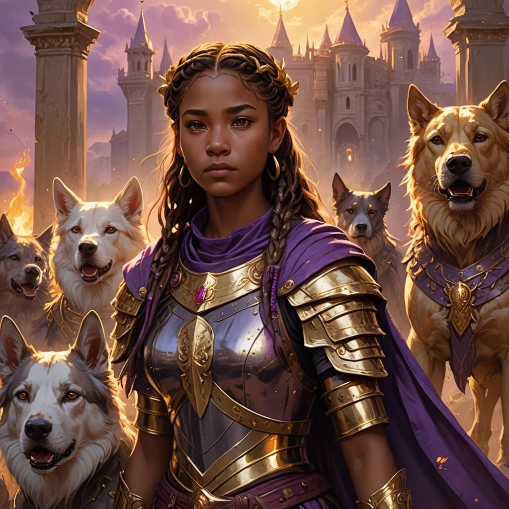 Regal Teenage Girl in Roman Armor: Fantasy Portrait