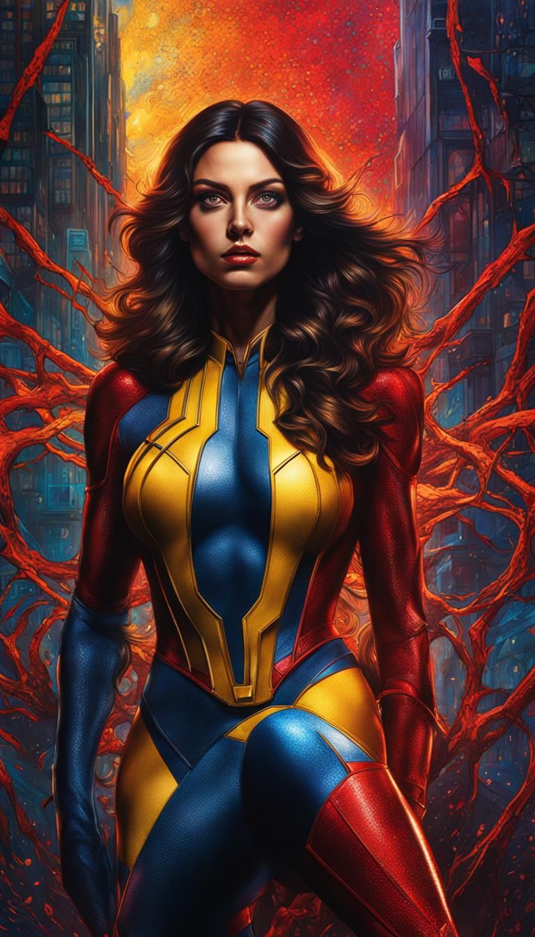Spiderwoman and Wolverine Crossover: Klimt-Inspired Digital ...