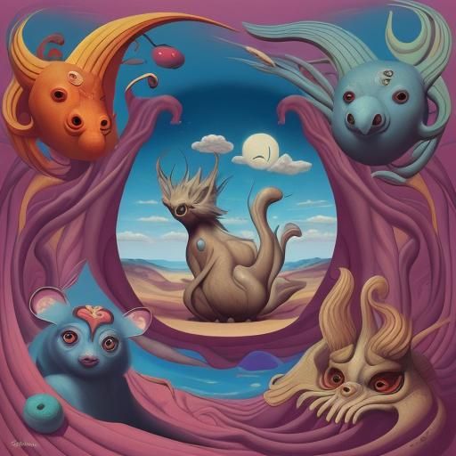 Weird Animals in Surreal Peca Art Style