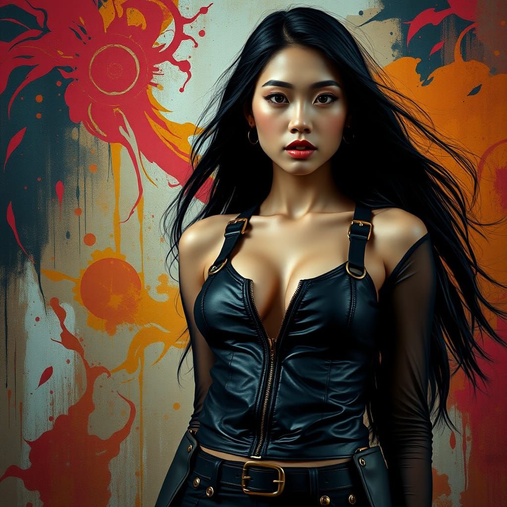 Elegant Indonesian Goddess in Dark Fantasy Attire