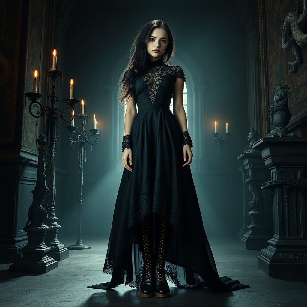 Gothic Beauty in Victorian Style, Inspired by the Masters