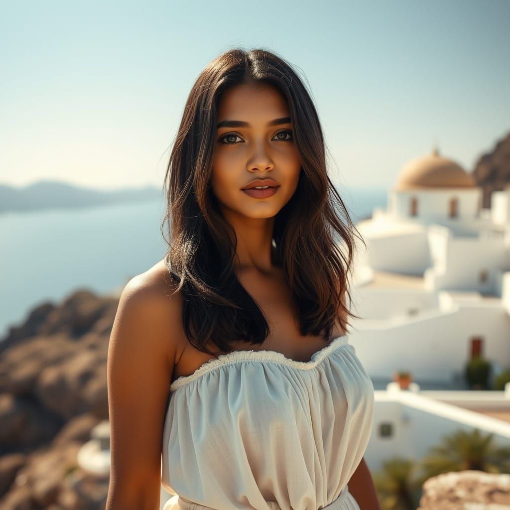 North Indian Goddess Radiates Elegance in Cinematic Film Sti...