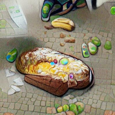 Walking on Eggshells: Colorful DeviantArt Illustration