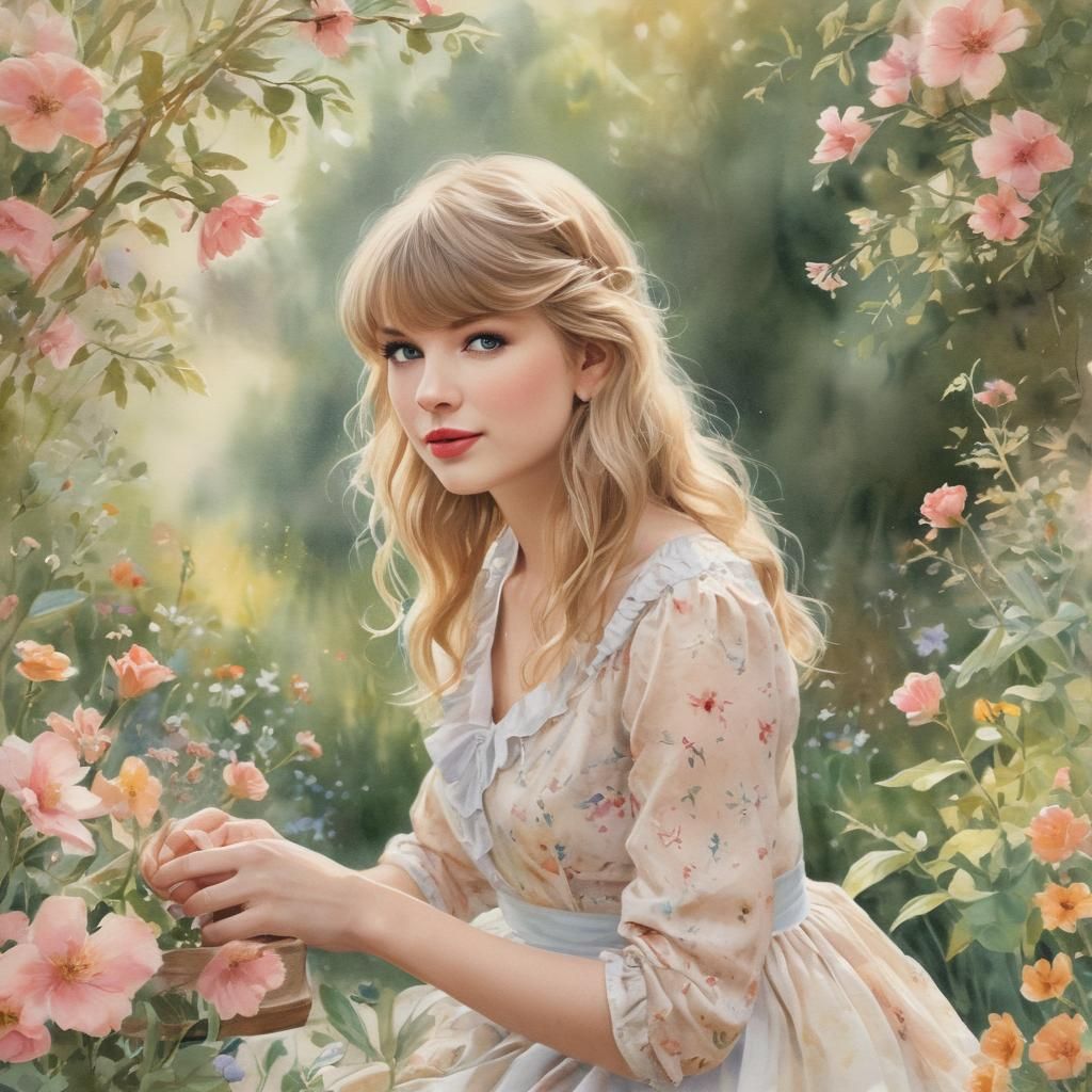 Watercolor Portrait in Impressionist Style