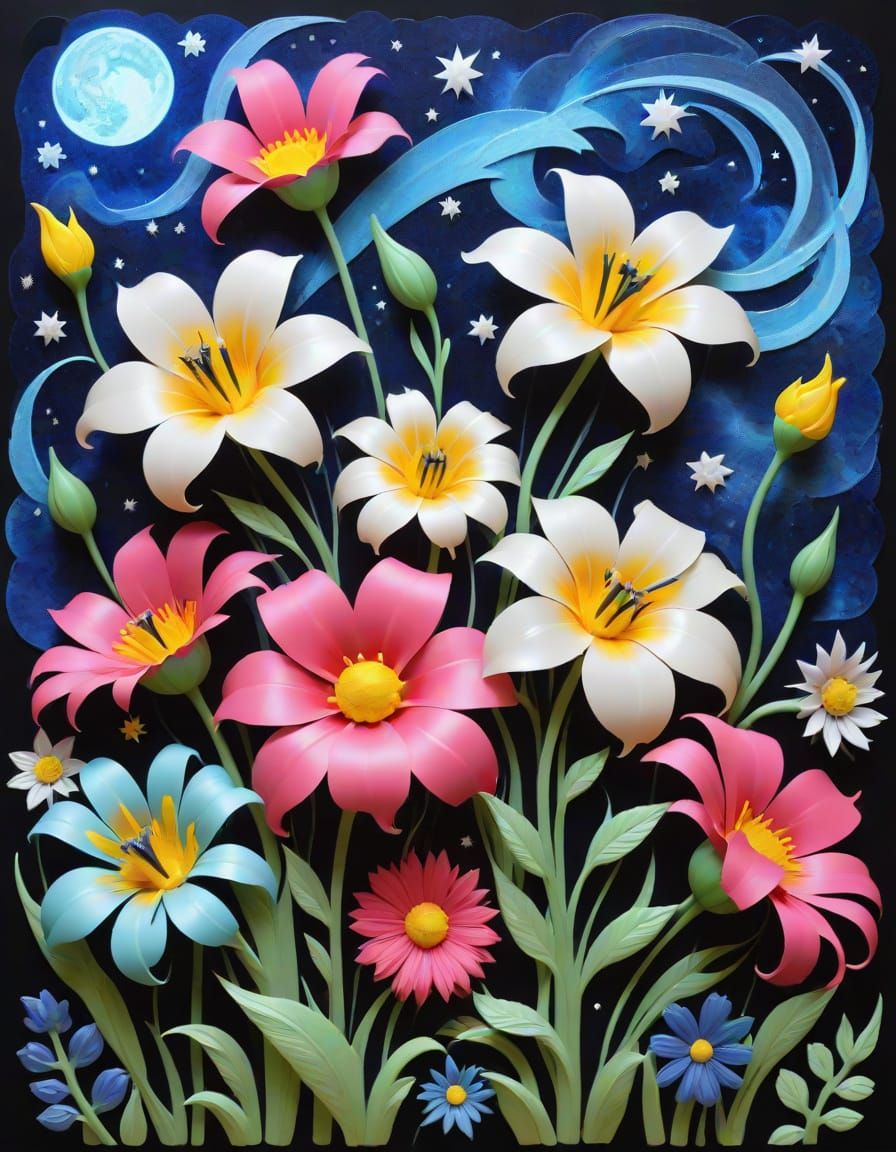 Space-Fi Flower Parchment Craft