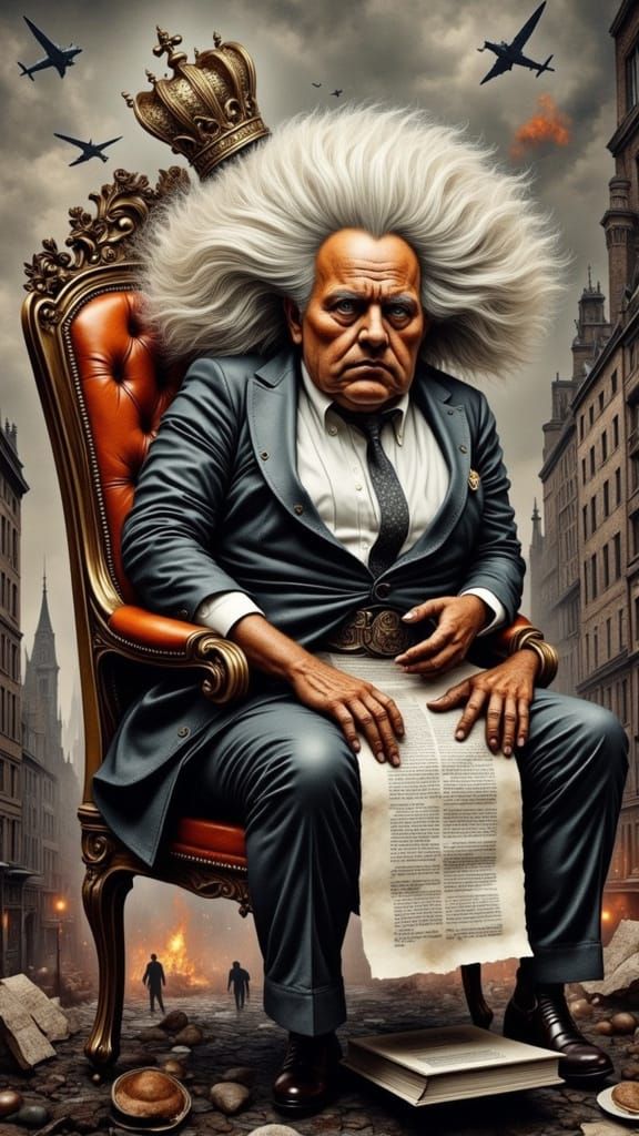 Surreal Sci-Fi Portrait in Steampunk Cityscape