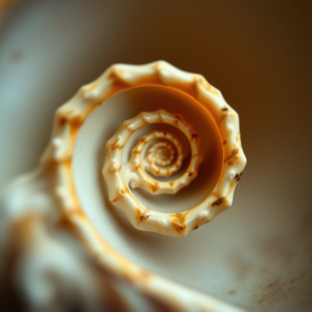 Spirals Within Seashells in Hyperrealistic Detail