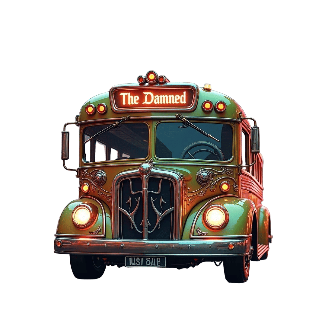 Fantastical Bus Stop in a Surreal Landscape