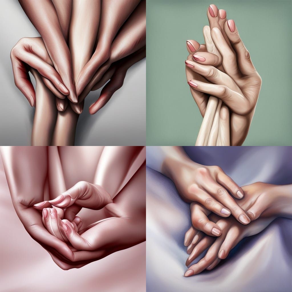 Intricately Detailed Feminine Hands in Hyperrealism