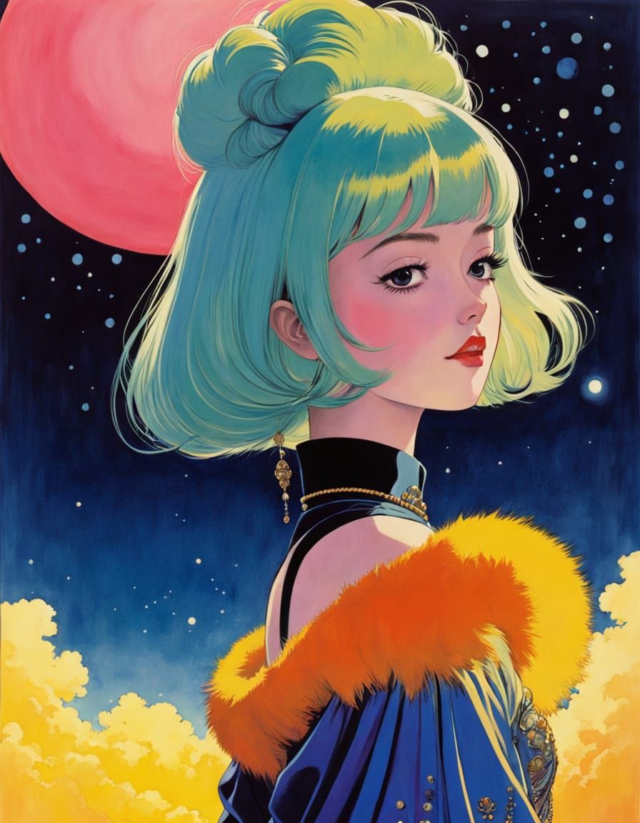 cel-shaded, gouache, digital illustration