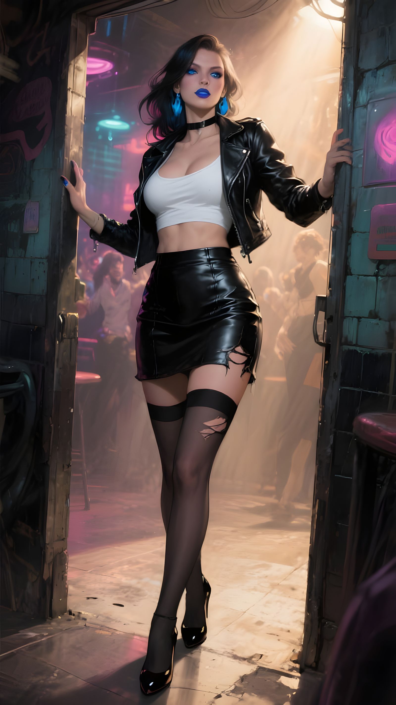 Party Woman in Underground Club, Royo/Frazetta Style