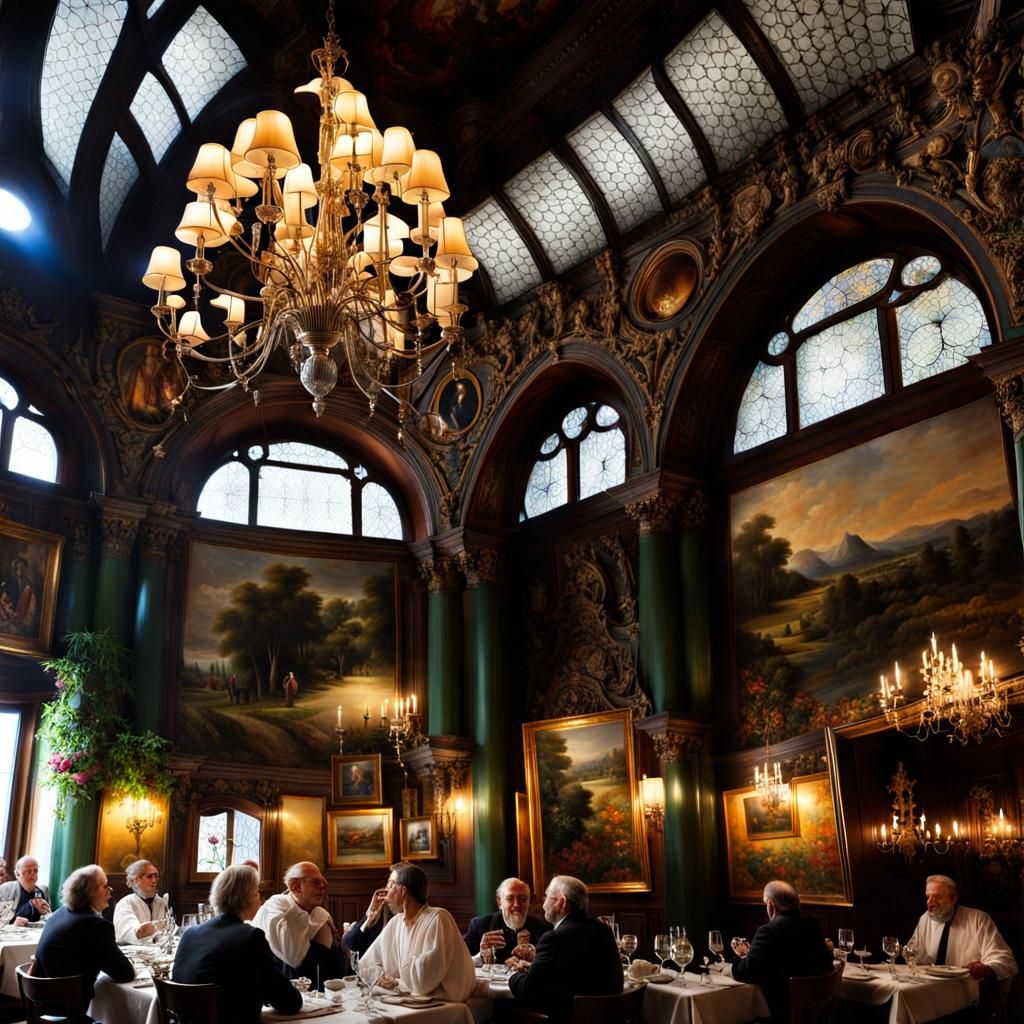 Bistro Bizzarro: A Surreal Gathering of Aliens and Humans