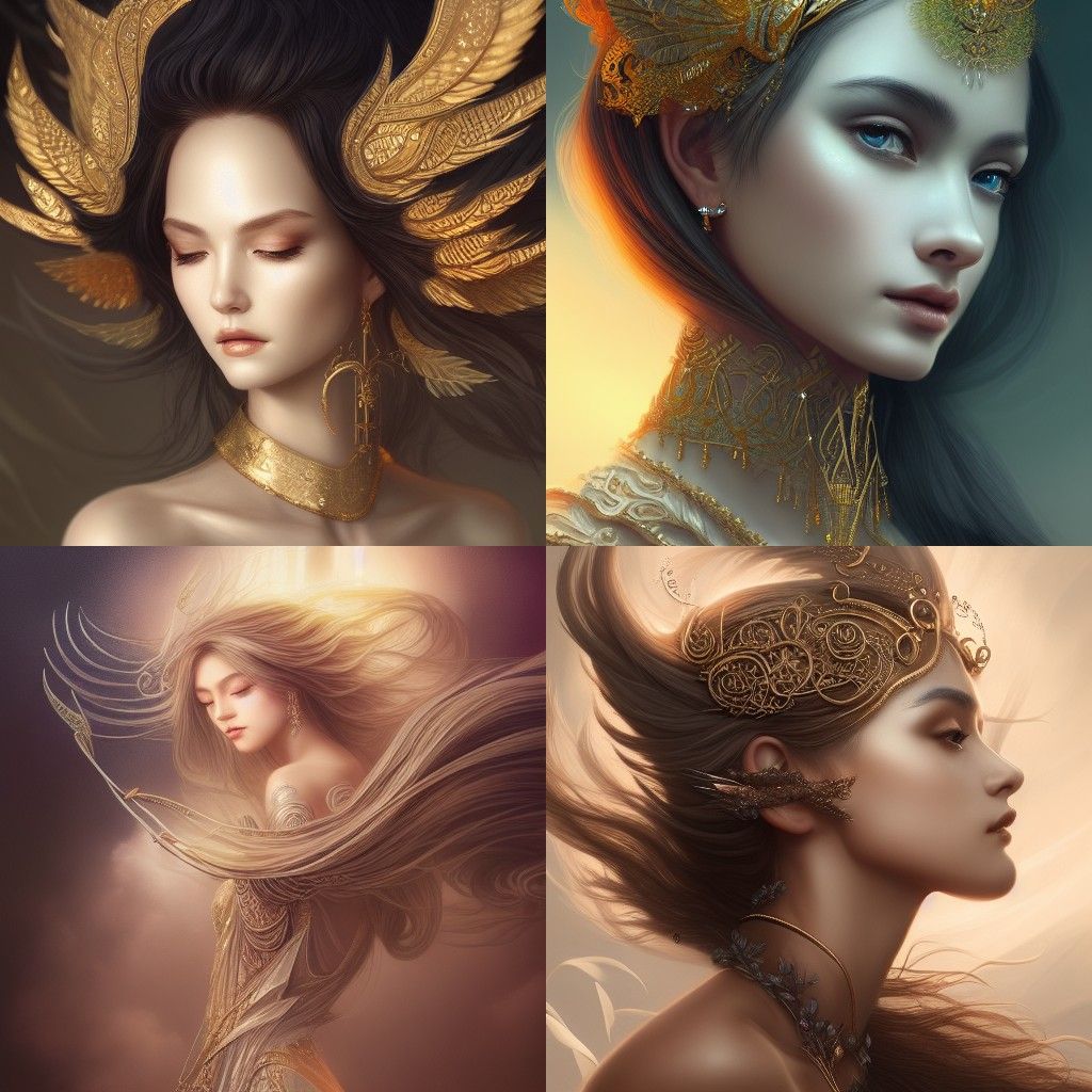 Ethereal Wind Goddess in Fantasy Style