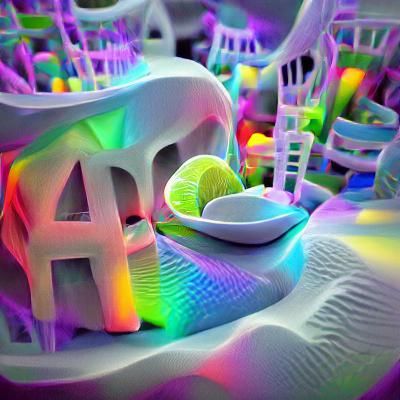 Holographic Neon Scene in 8K 3D