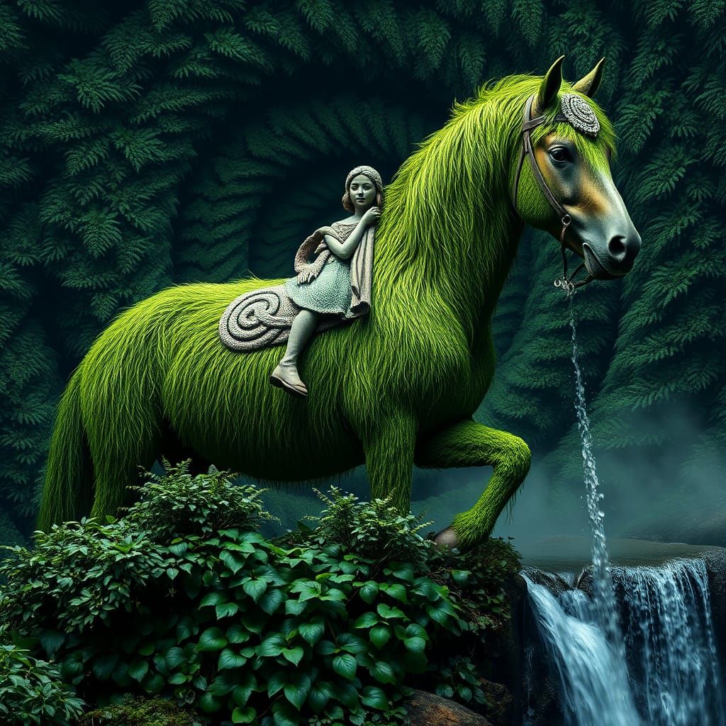 Majestic Horse in Mystical Forest