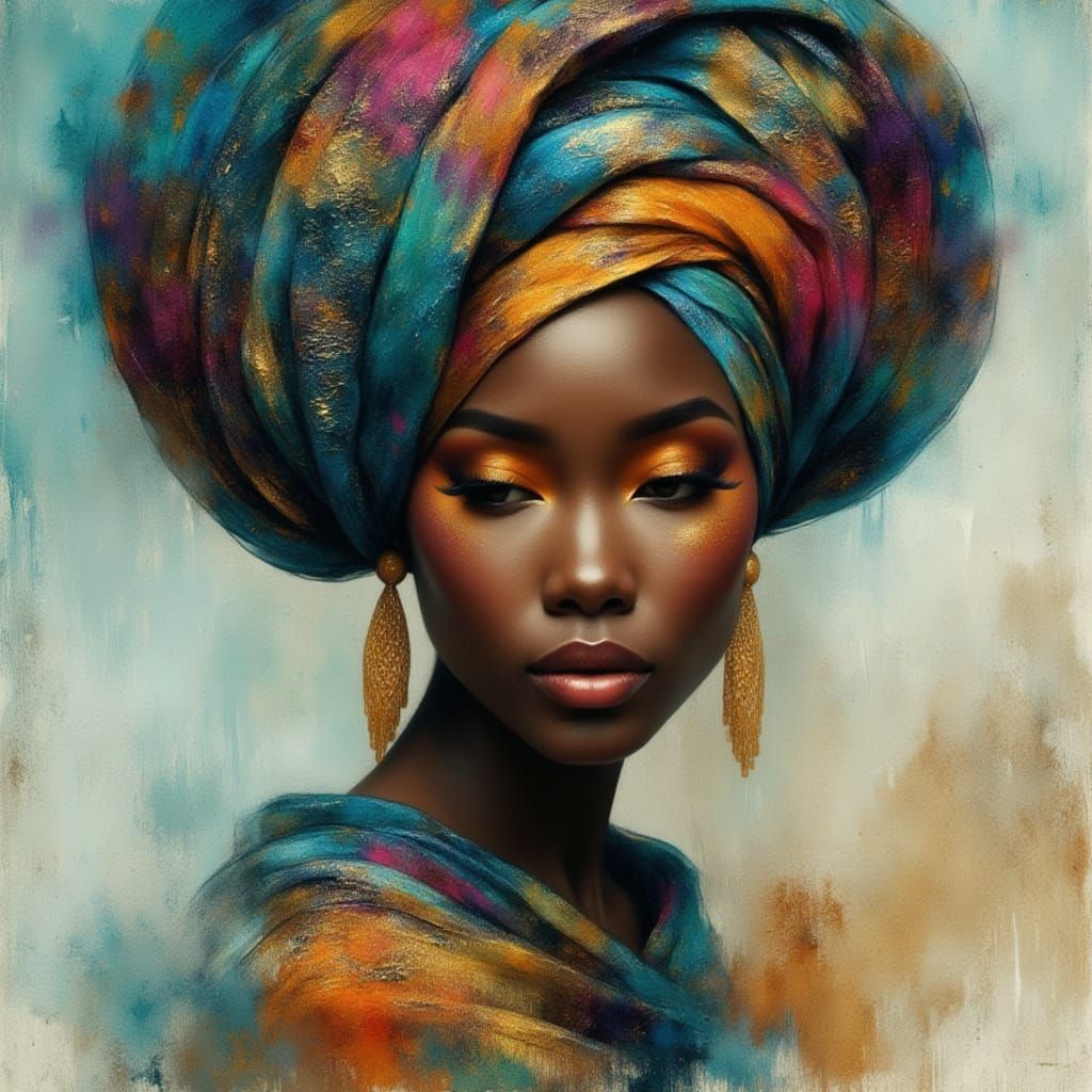 Glamorous Black Woman on Luxury Magazine Cover