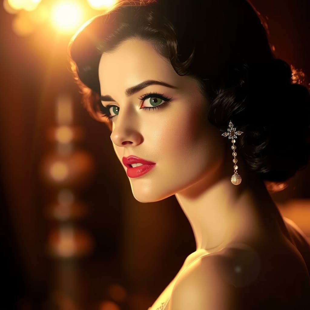 Vintage Hollywood Glamour Portrait