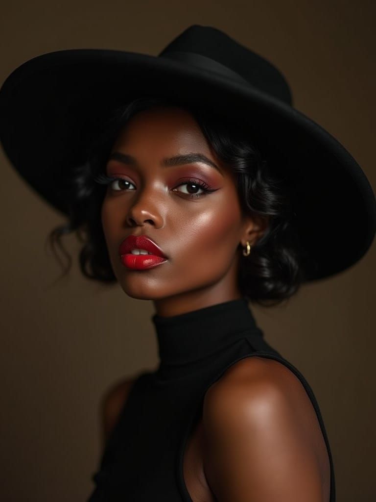 Mysterious Retro Beauty in Brown Hues