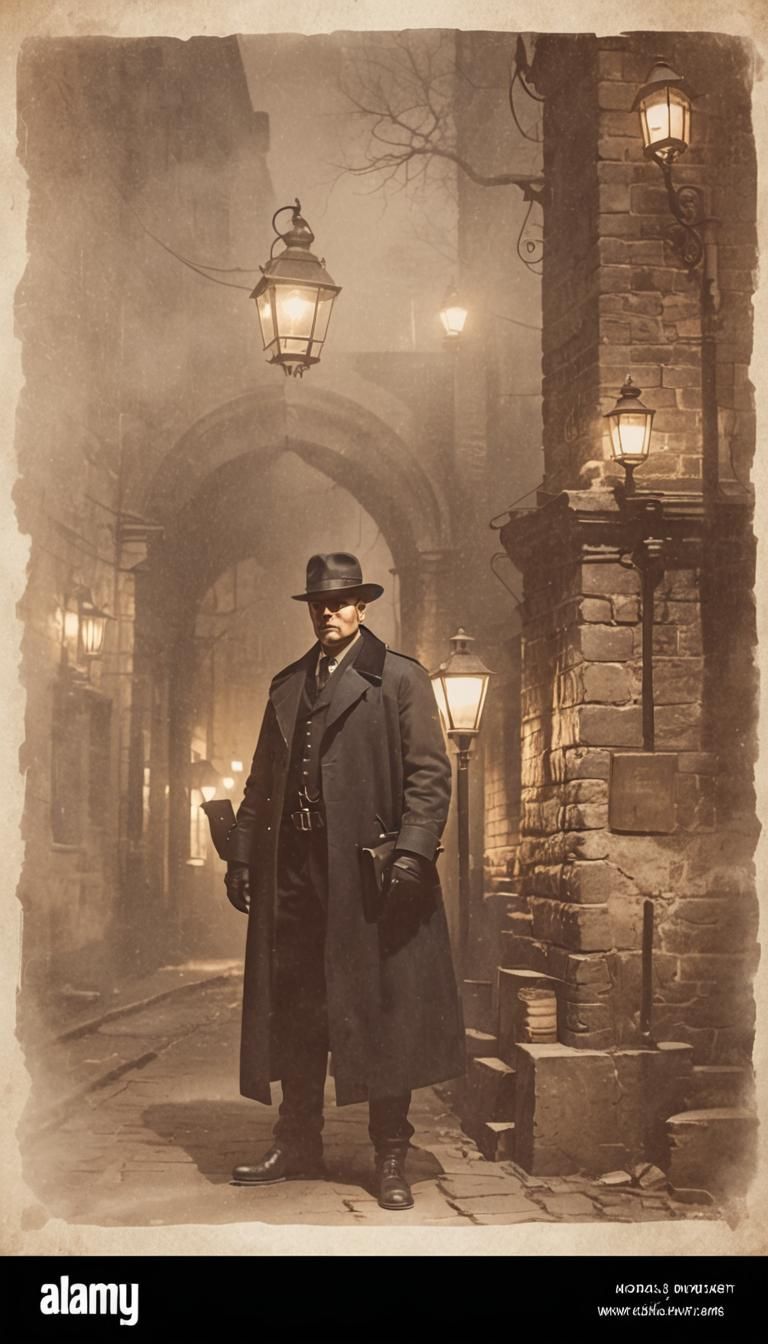 Victorian Police Officer in Dimly Lit Alleyway