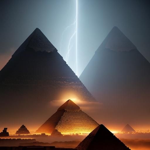 Tidal Waves Crash Over Egyptian Pyramids
